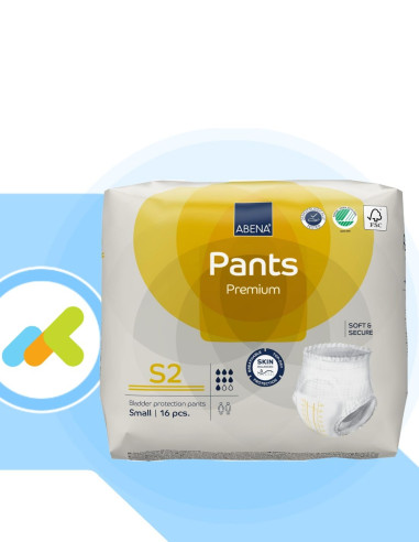 Abena Pants S | Incontinenza elevata | Mutandine assorbenti | 16 pezzi