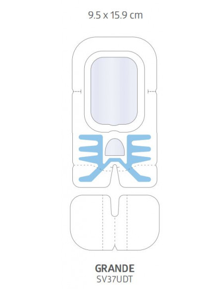 Sorbaview® Shield Medicazione e sistema di fissaggio integrato Large 9,5X15,9 cm